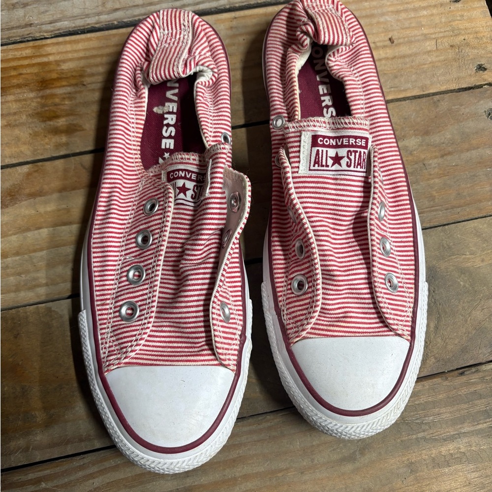 Converse womens Red and White Striped Sneakers